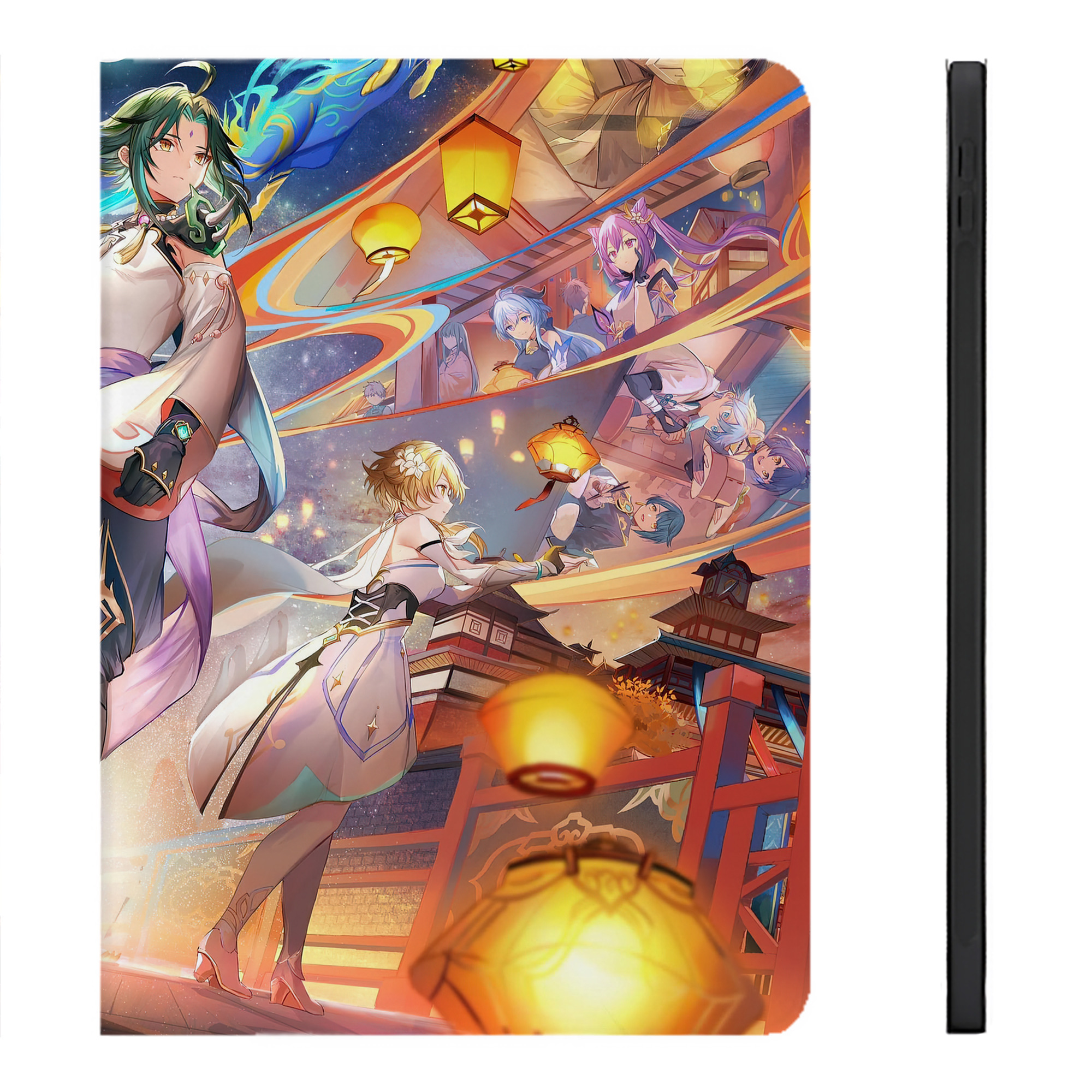 げんし神 genshin IPadケース ペンホルダー付き ブックスタイルデザイン